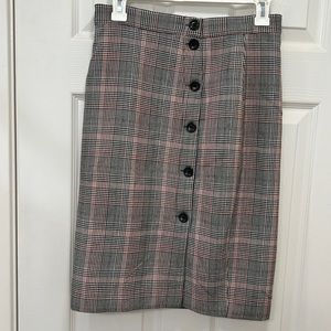 Plaid pencil skirt